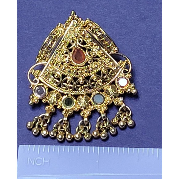 Gold Pendant with Colorful Glass - Picture 9 of 11